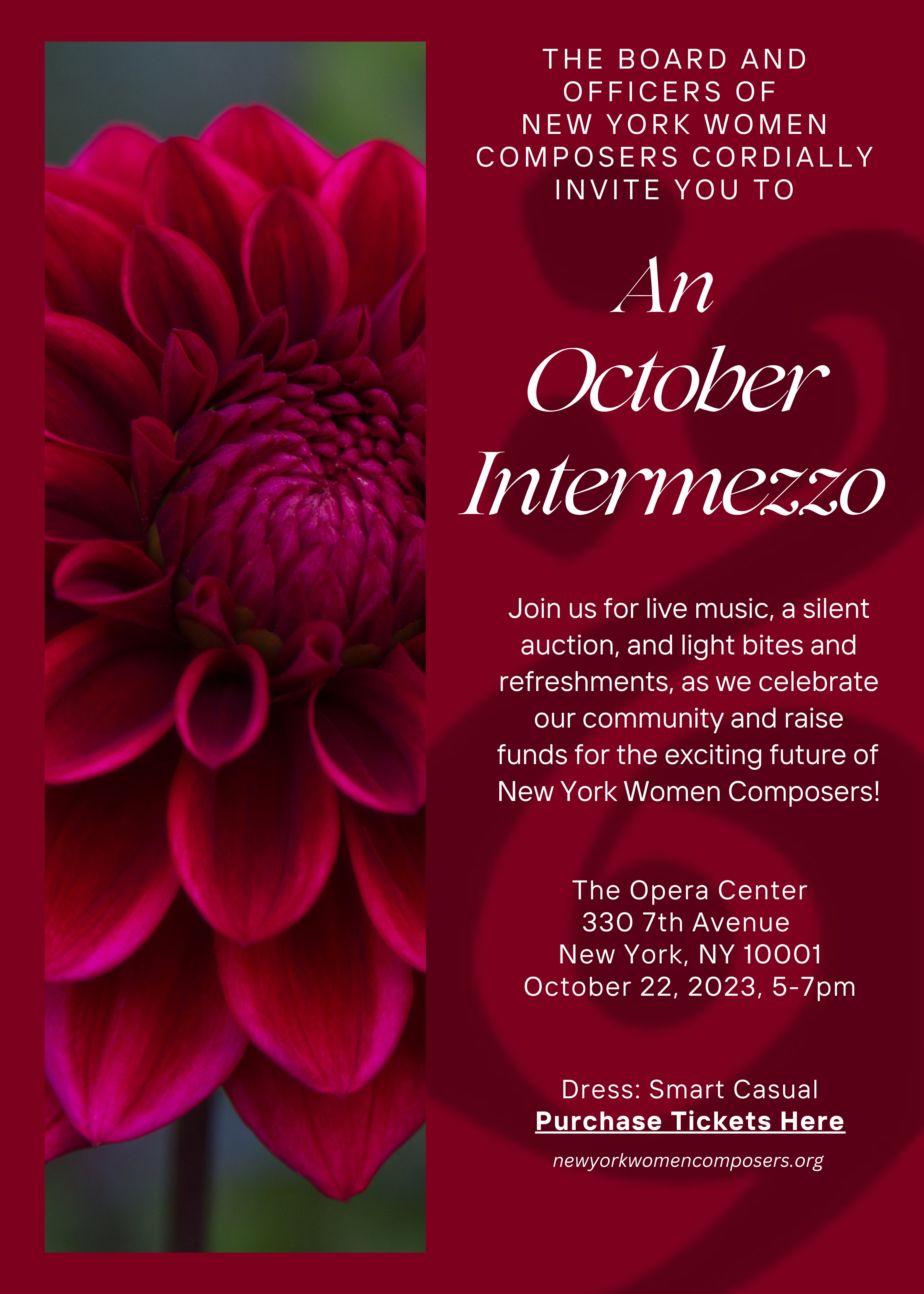 You’re Invited to An October Intermezzo: New York Women Composers 2023 Gala on October 22, 5-7PM